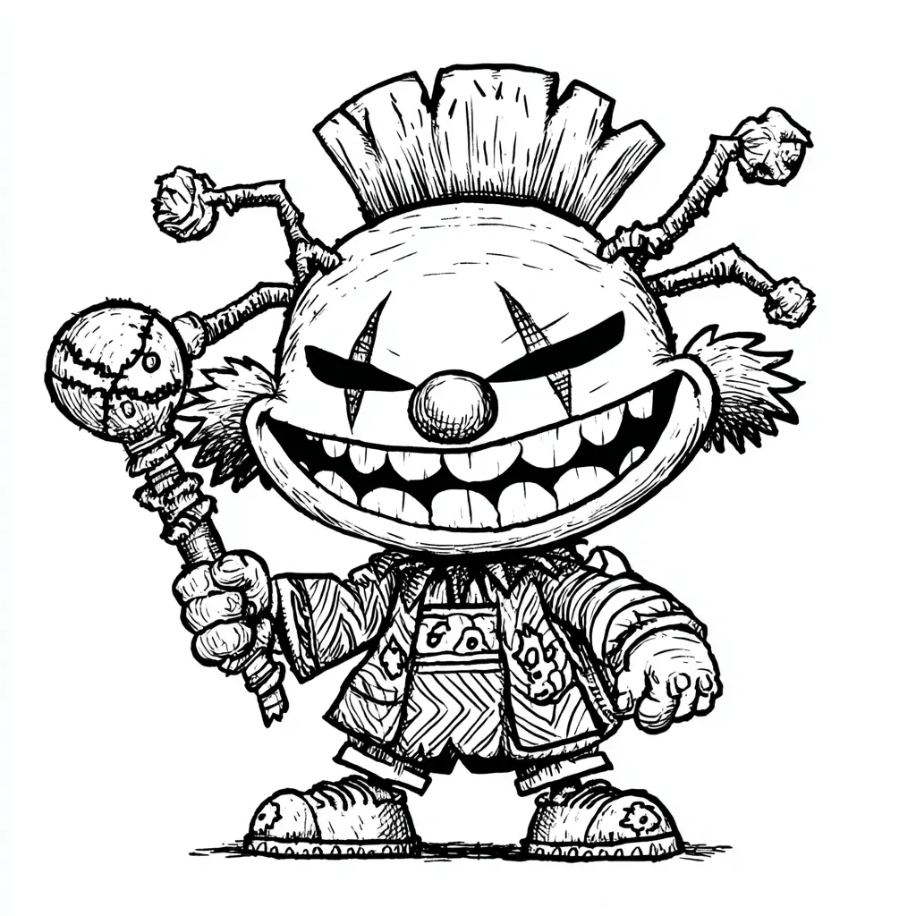 Dibujos de Halloween para colorear | PAYASO CHIBI MALIGNO Dibujos de Halloween para colorear | PAYASO CHIBI MALIGNO