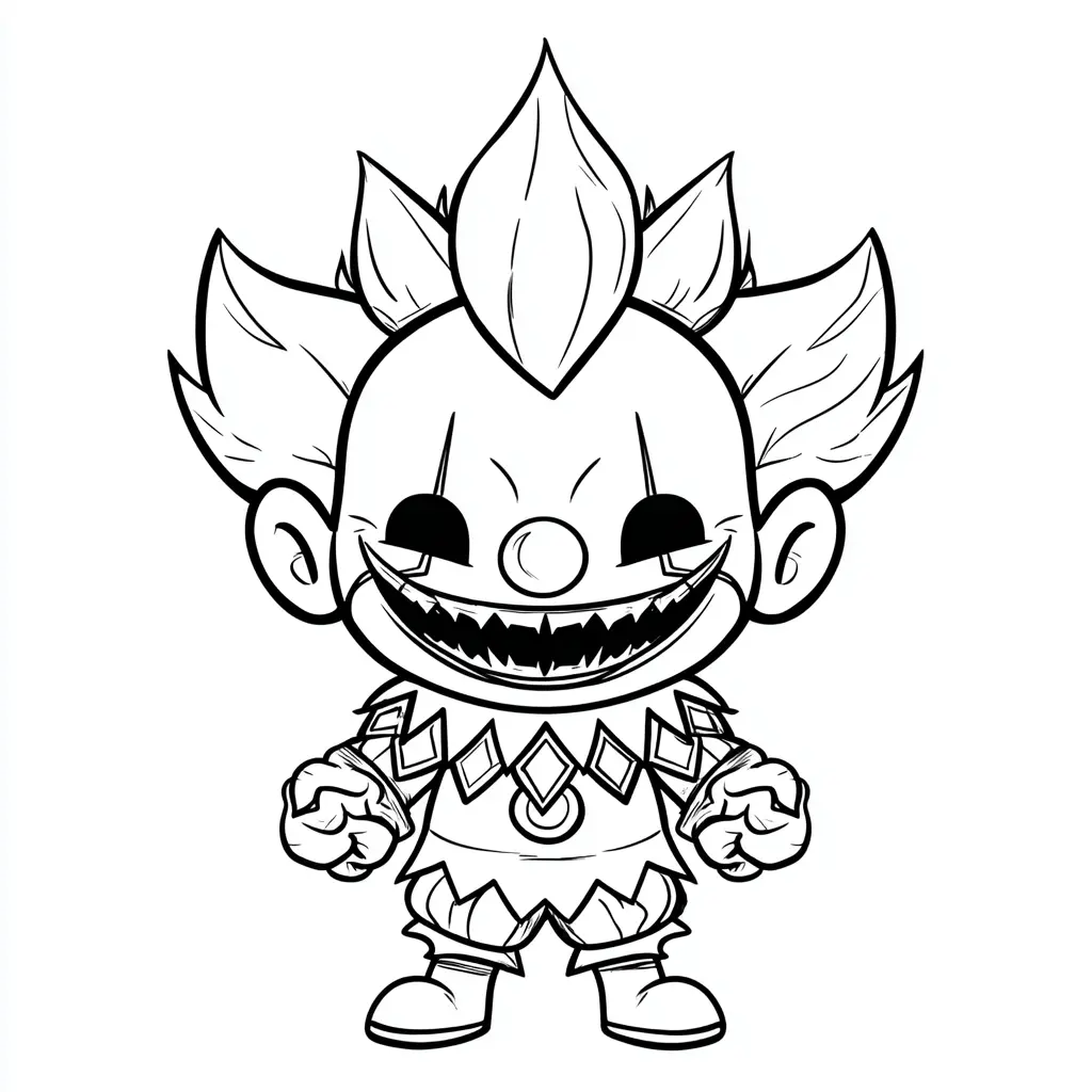 Dibujos de Halloween para colorear | PAYASO CHIBI OSCURO Dibujos de Halloween para colorear | PAYASO CHIBI OSCURO