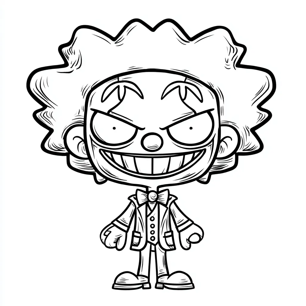 Dibujos de Halloween para colorear | PAYASO CHIBI TENEBROSO Dibujos de Halloween para colorear | PAYASO CHIBI TENEBROSO