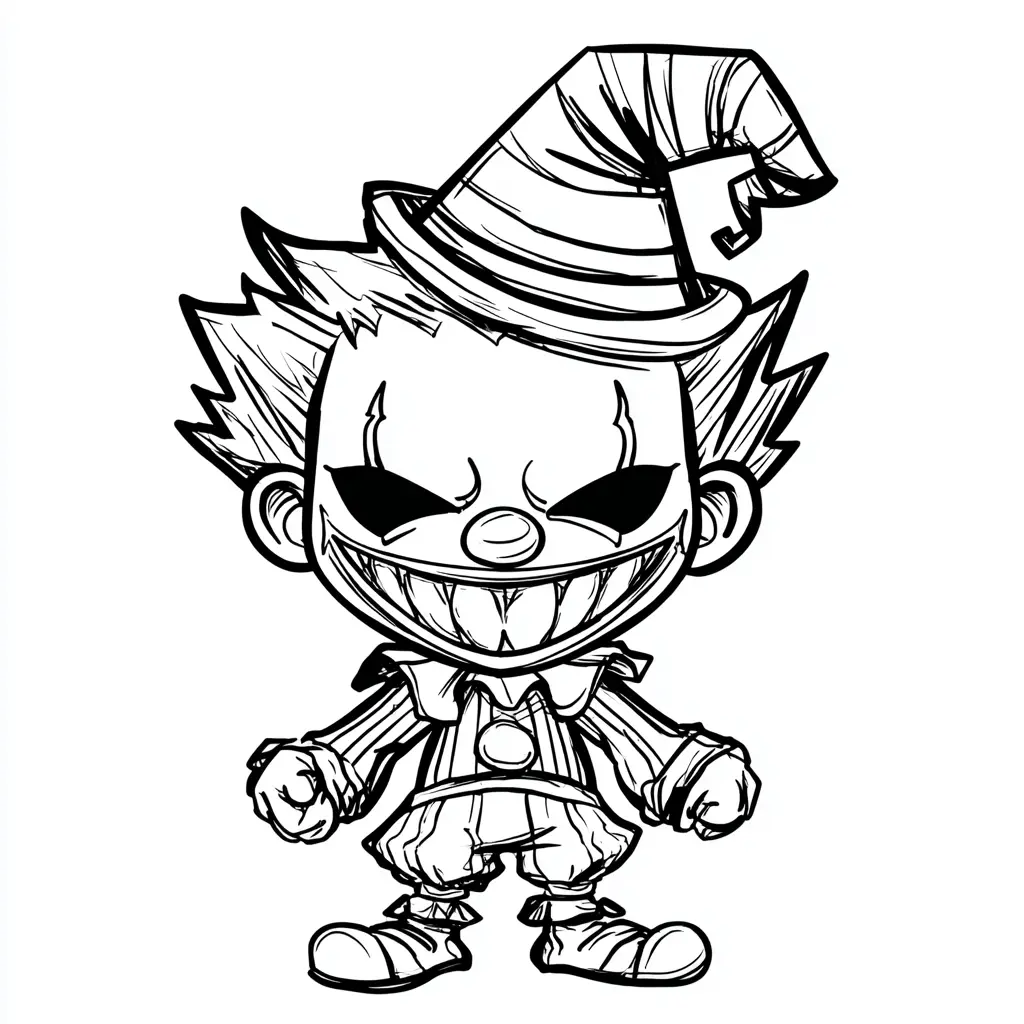 Dibujos de Halloween para colorear | PAYASO CHIBI PERVERSO Dibujos de Halloween para colorear | PAYASO CHIBI PERVERSO