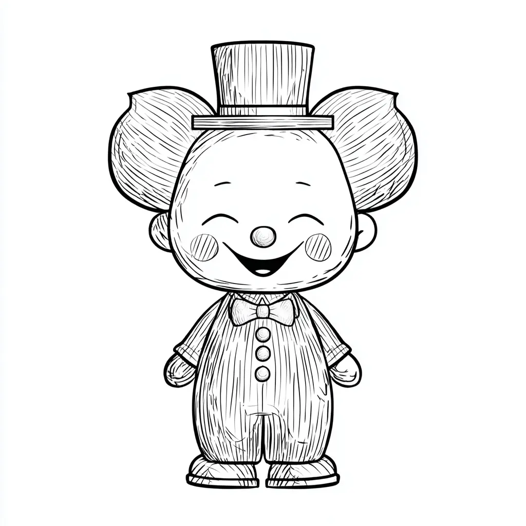 Dibujos de Halloween para colorear | PAYASO CHIBI DE MADERA Dibujos de Halloween para colorear | PAYASO CHIBI DE MADERA