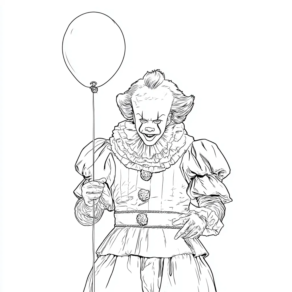 Dibujos de Halloween para colorear | PAYASO ICÓNICO DEL GLOBO Dibujos de Halloween para colorear | PAYASO ICÓNICO DEL GLOBO