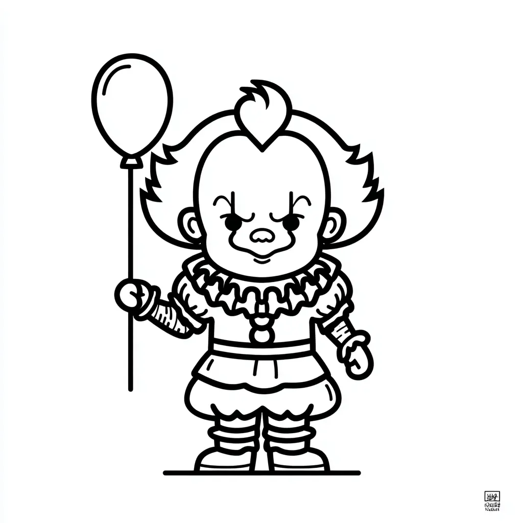 Dibujos de Halloween para colorear | PAYASO CHIBI FÁCIL Dibujos de Halloween para colorear | PAYASO CHIBI FÁCIL