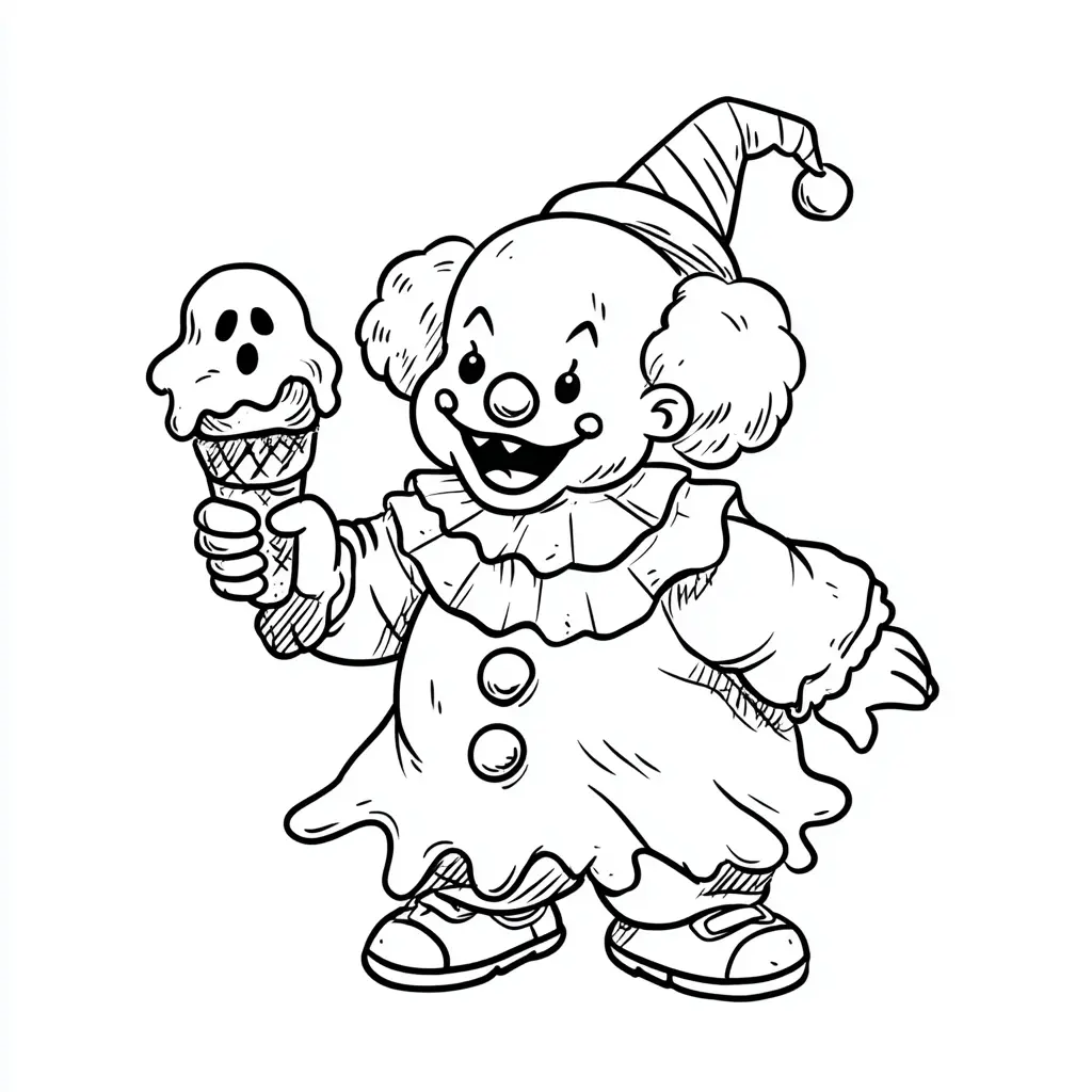 Dibujos de Halloween para colorear | PAYASO CHIBI EN HALLOWEEN Dibujos de Halloween para colorear | PAYASO CHIBI EN HALLOWEEN
