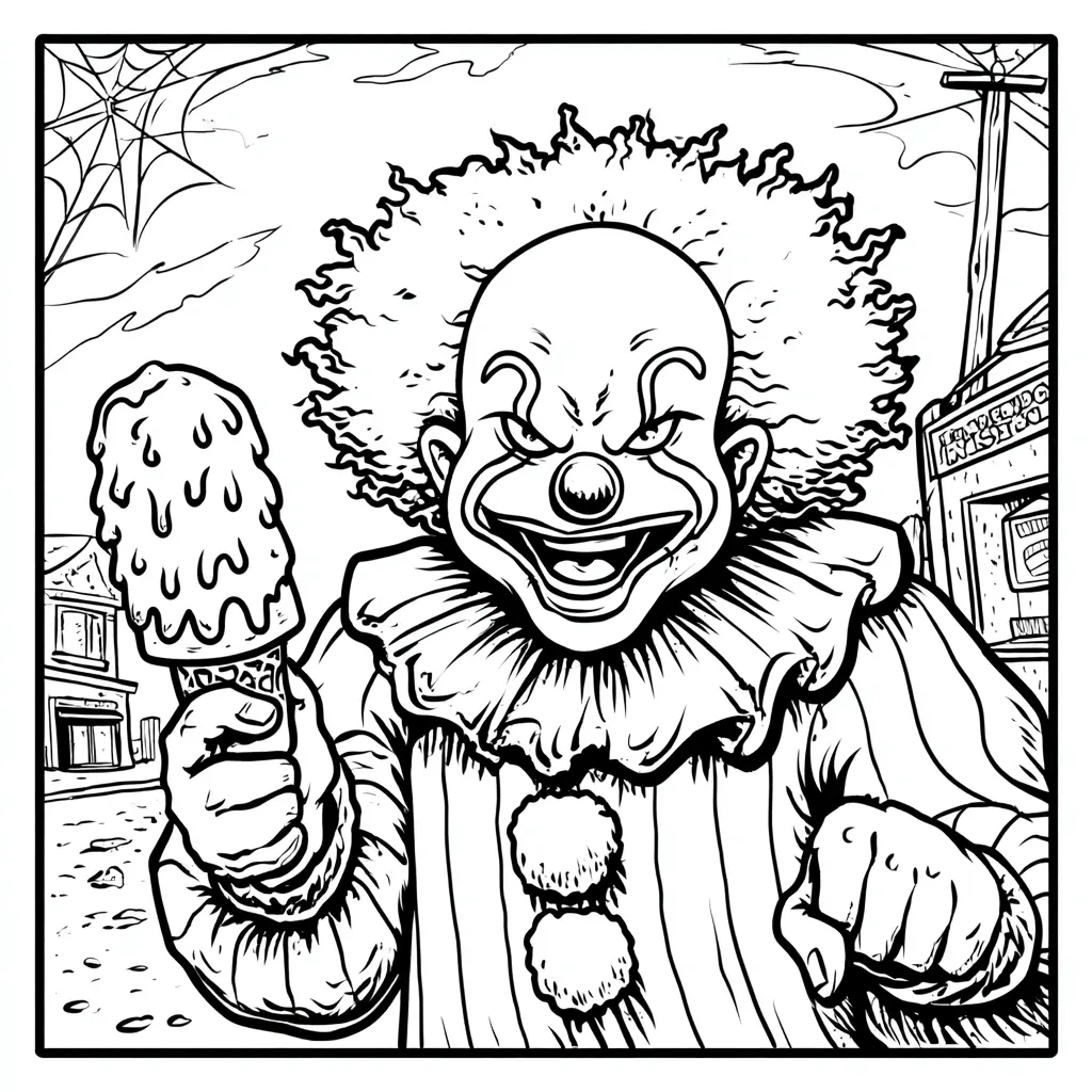 Dibujos de Halloween para colorear | PAYASO CHIBI DEL MIEDO Dibujos de Halloween para colorear | PAYASO CHIBI DEL MIEDO