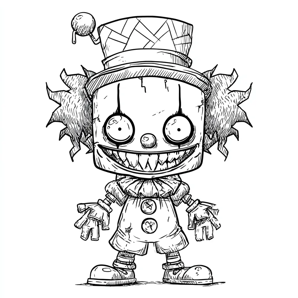 Dibujos de Halloween para colorear | PAYASO CHIBI EXCÉNTRICO Dibujos de Halloween para colorear | PAYASO CHIBI EXCÉNTRICO