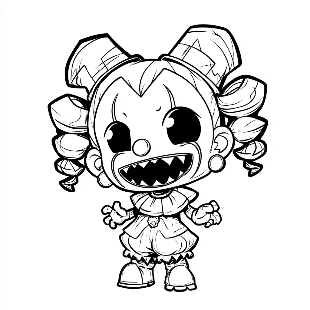 Dibujos de Halloween para colorear | PAYASA CHIBI EN LA OSCURIDAD Dibujos de Halloween para colorear | PAYASA CHIBI EN LA OSCURIDAD