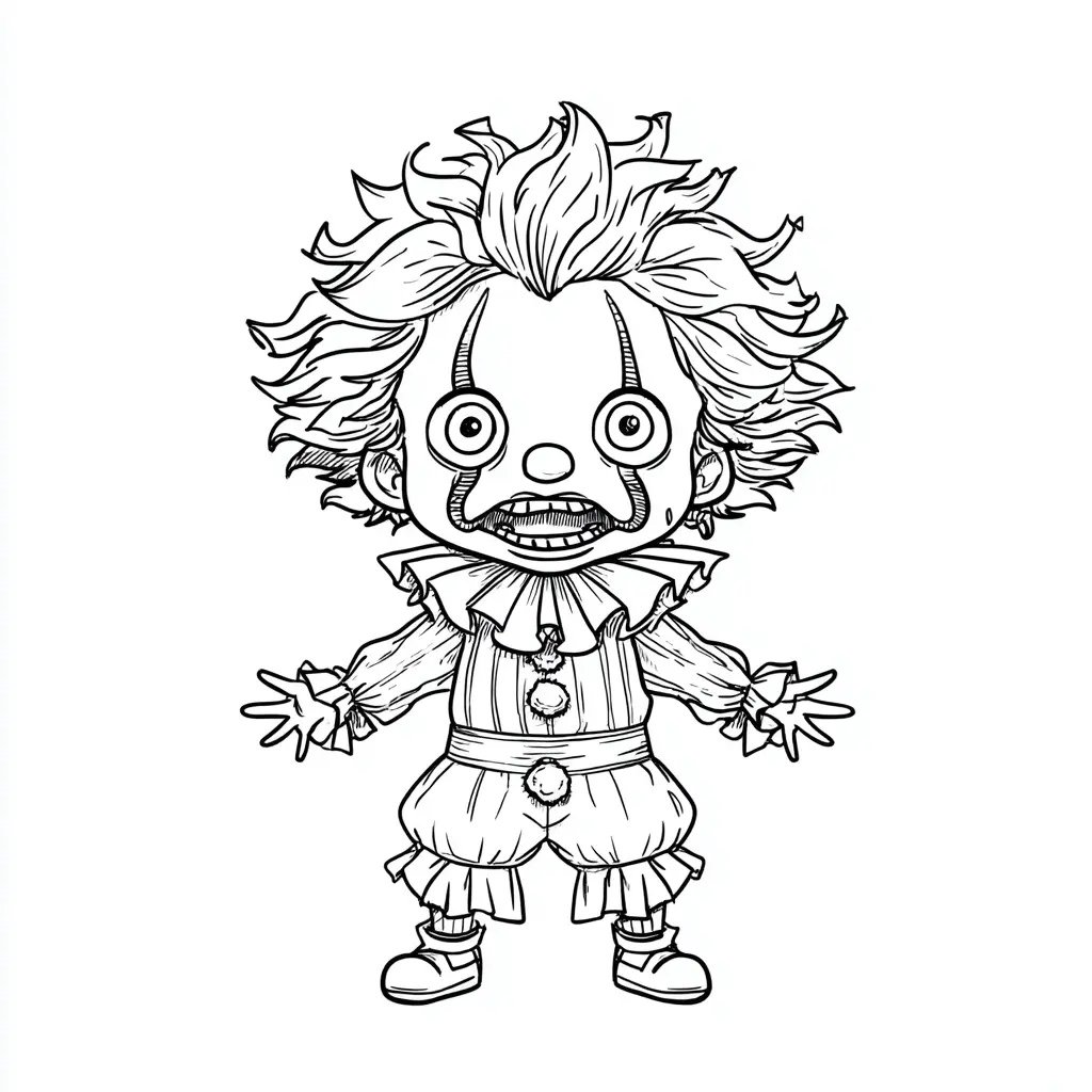 Dibujos de Halloween para colorear | PAYASO CHIBI SORPRENDIDO Dibujos de Halloween para colorear | PAYASO CHIBI SORPRENDIDO