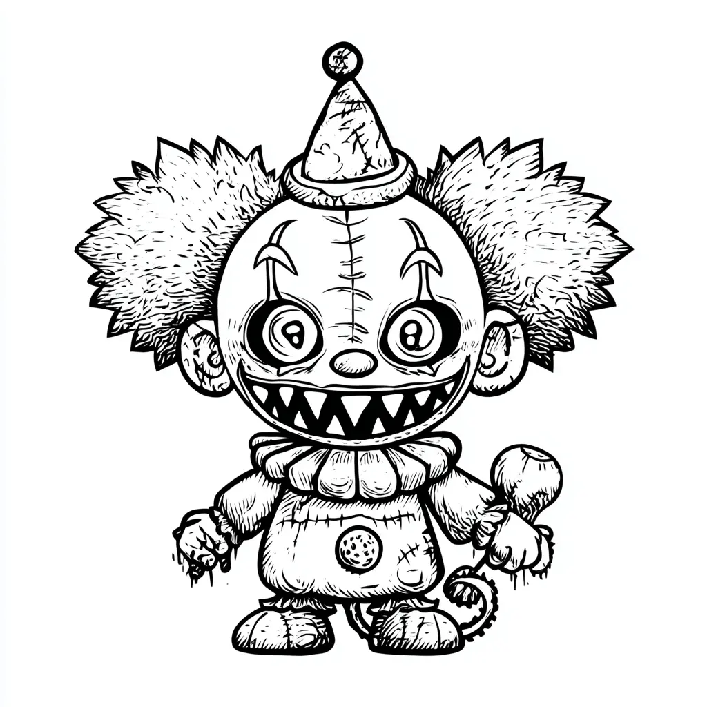 Dibujos de Halloween para colorear | PAYASO CHIBI DEL TERROR Dibujos de Halloween para colorear | PAYASO CHIBI DEL TERROR