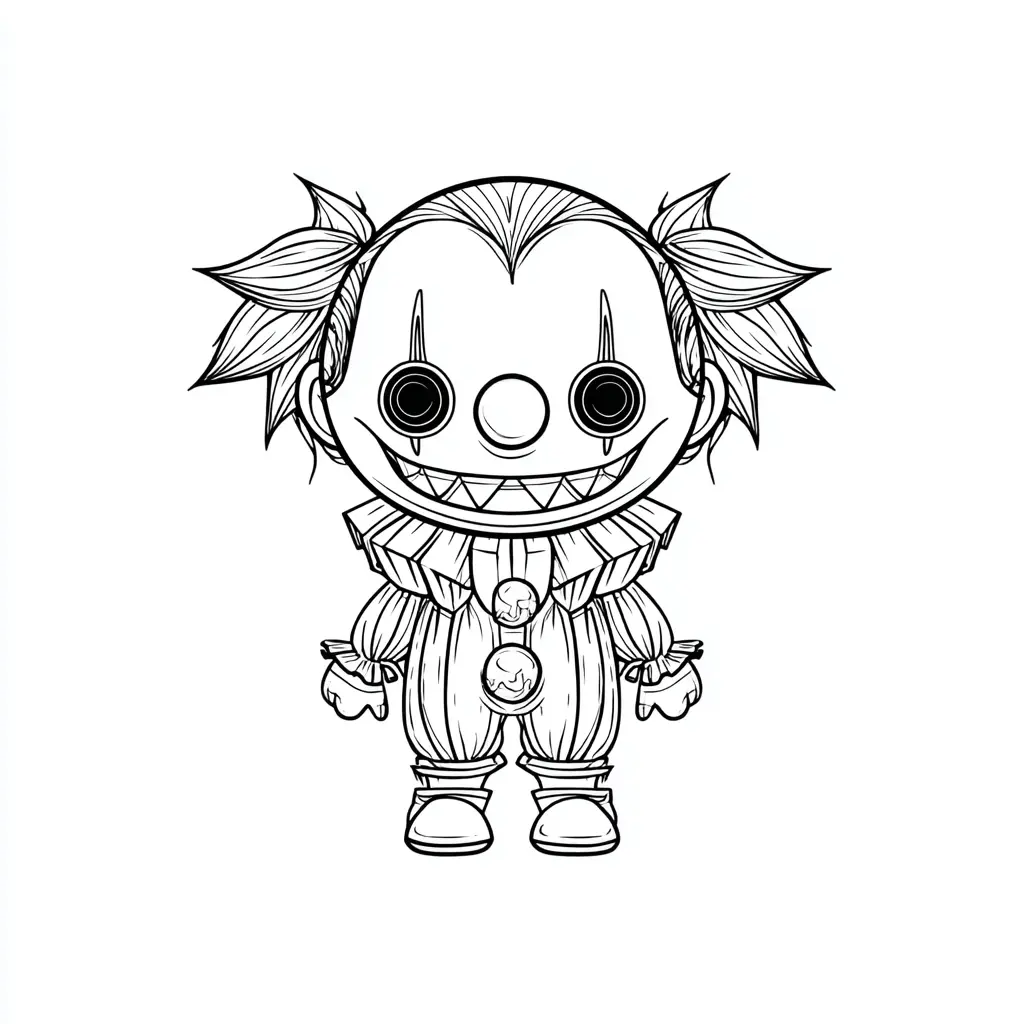 Dibujos de Halloween para colorear | PAYASO CHIBI SENCILLO Dibujos de Halloween para colorear | PAYASO CHIBI SENCILLO