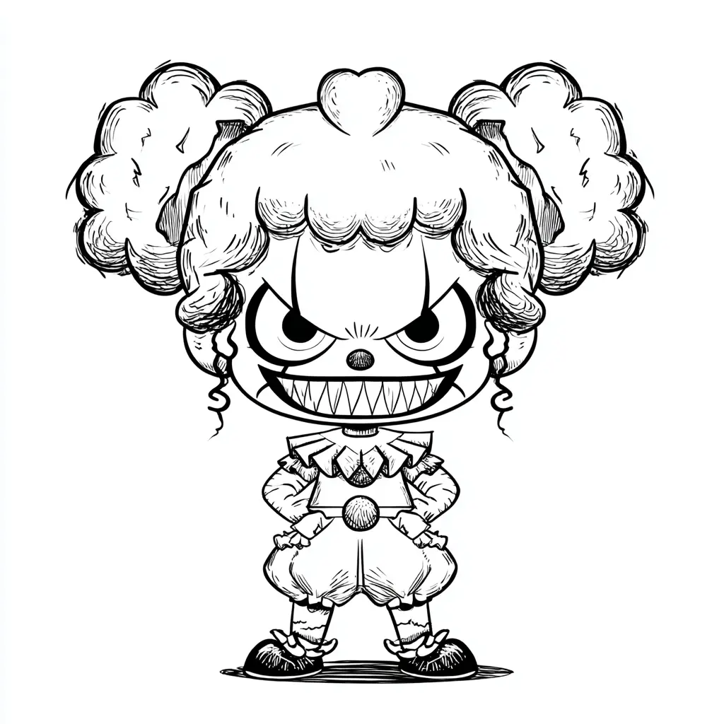 Dibujos de Halloween para colorear | PAYASO CHIBI MUÑECA Dibujos de Halloween para colorear | PAYASO CHIBI MUÑECA