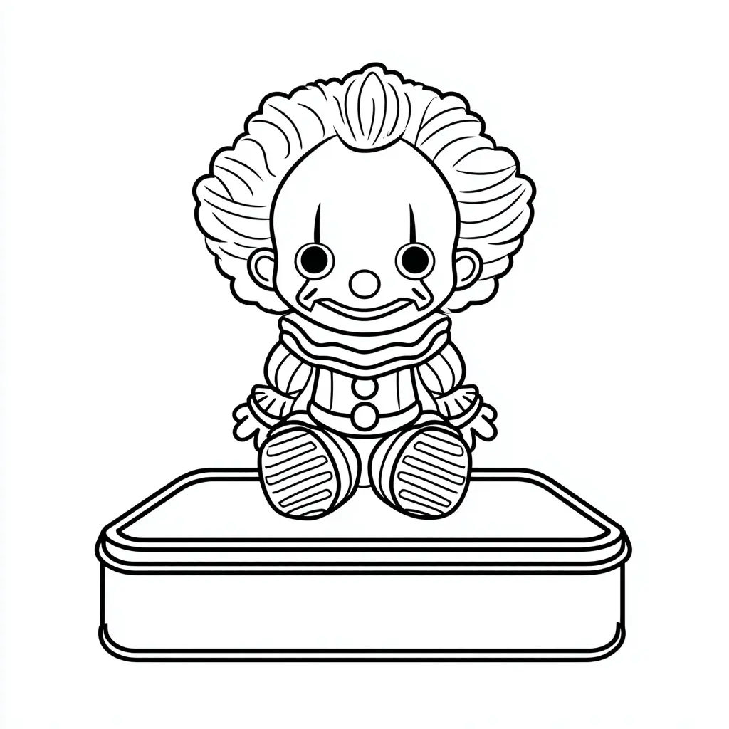 Dibujos de Halloween para colorear | PAYASO CHIBI SENTADO Dibujos de Halloween para colorear | PAYASO CHIBI SENTADO