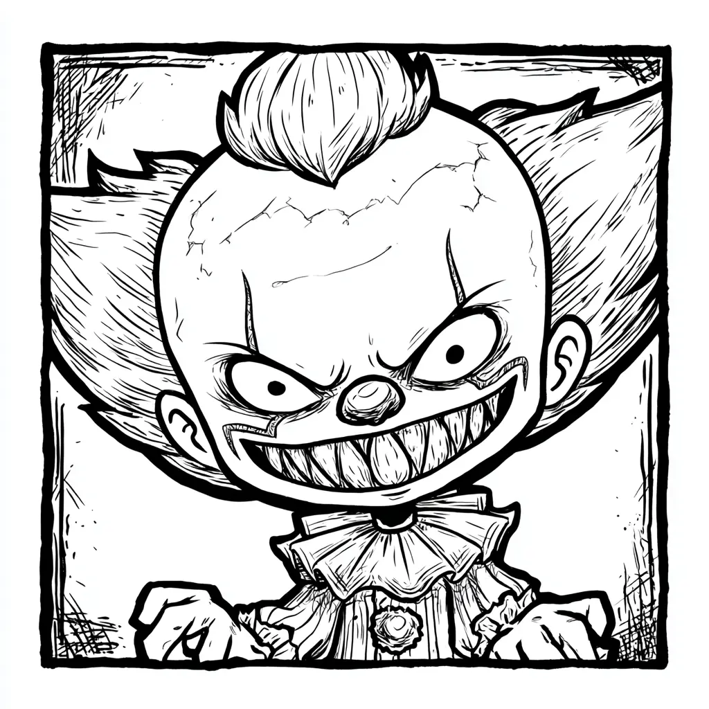 Dibujos de Halloween para colorear | PAYASO CHIBI MALVADO Dibujos de Halloween para colorear | PAYASO CHIBI MALVADO