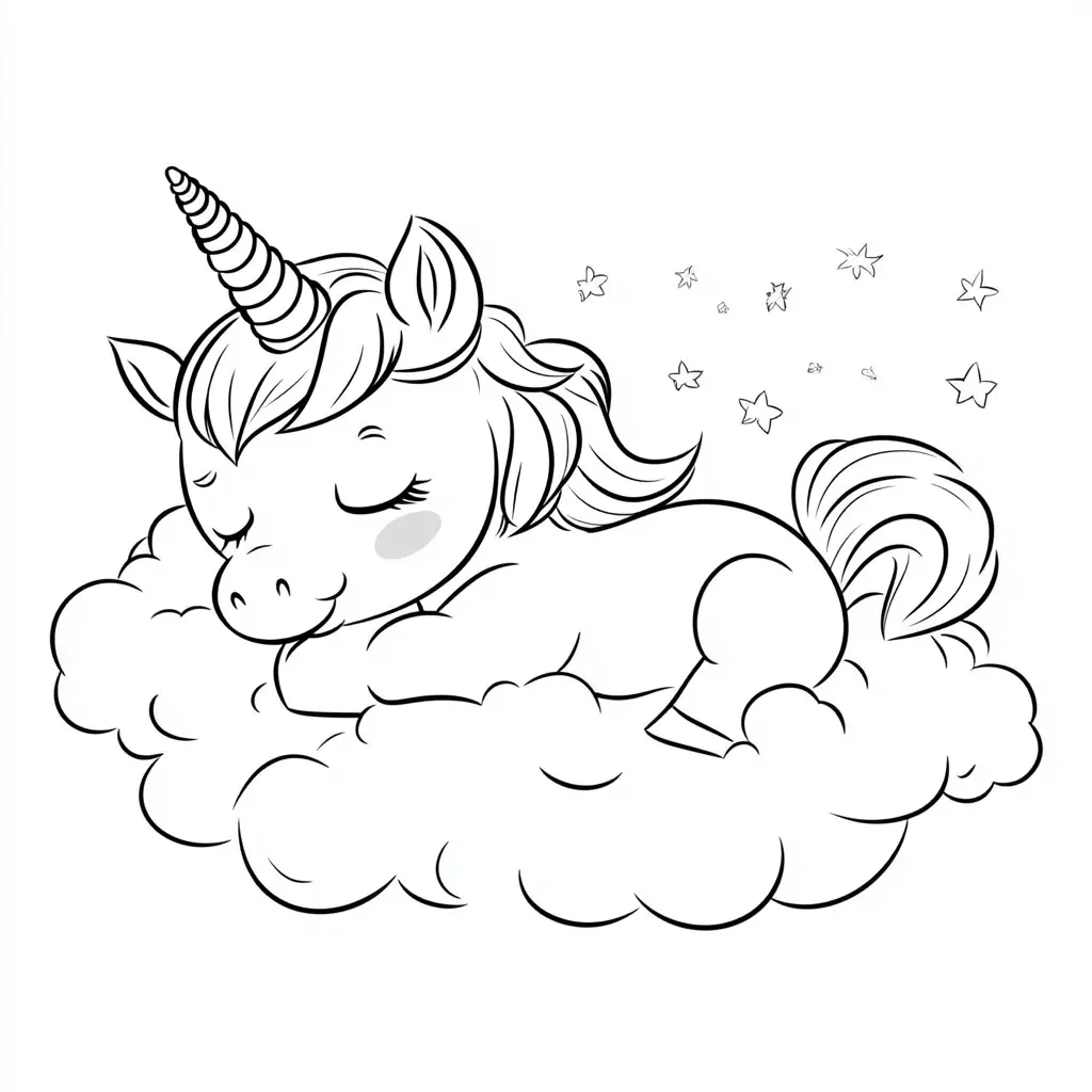 Dibujos de unicornios para colorear | EL UNICORNIO AMIGO DE LAS ESTRELLAS