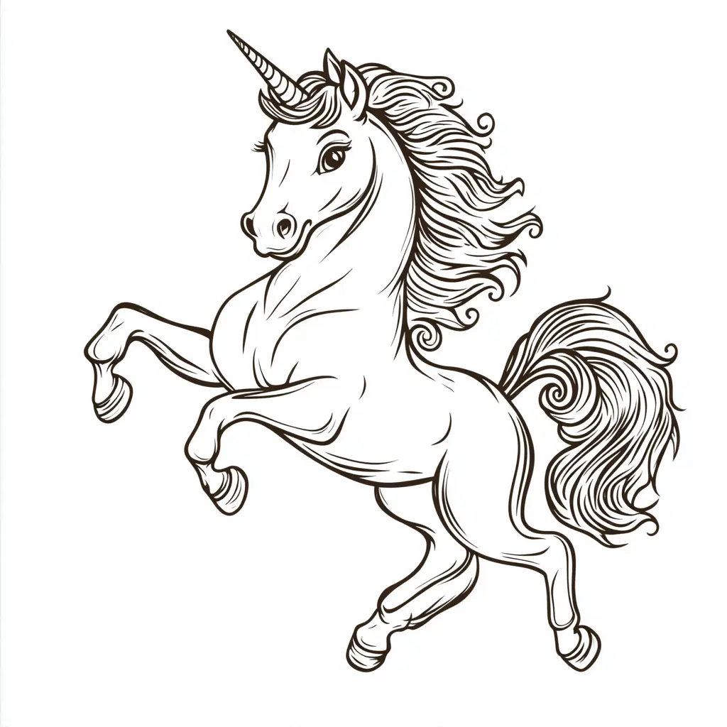 Dibujos de unicornios para colorear | UNICORNIO MAJESTUOSO