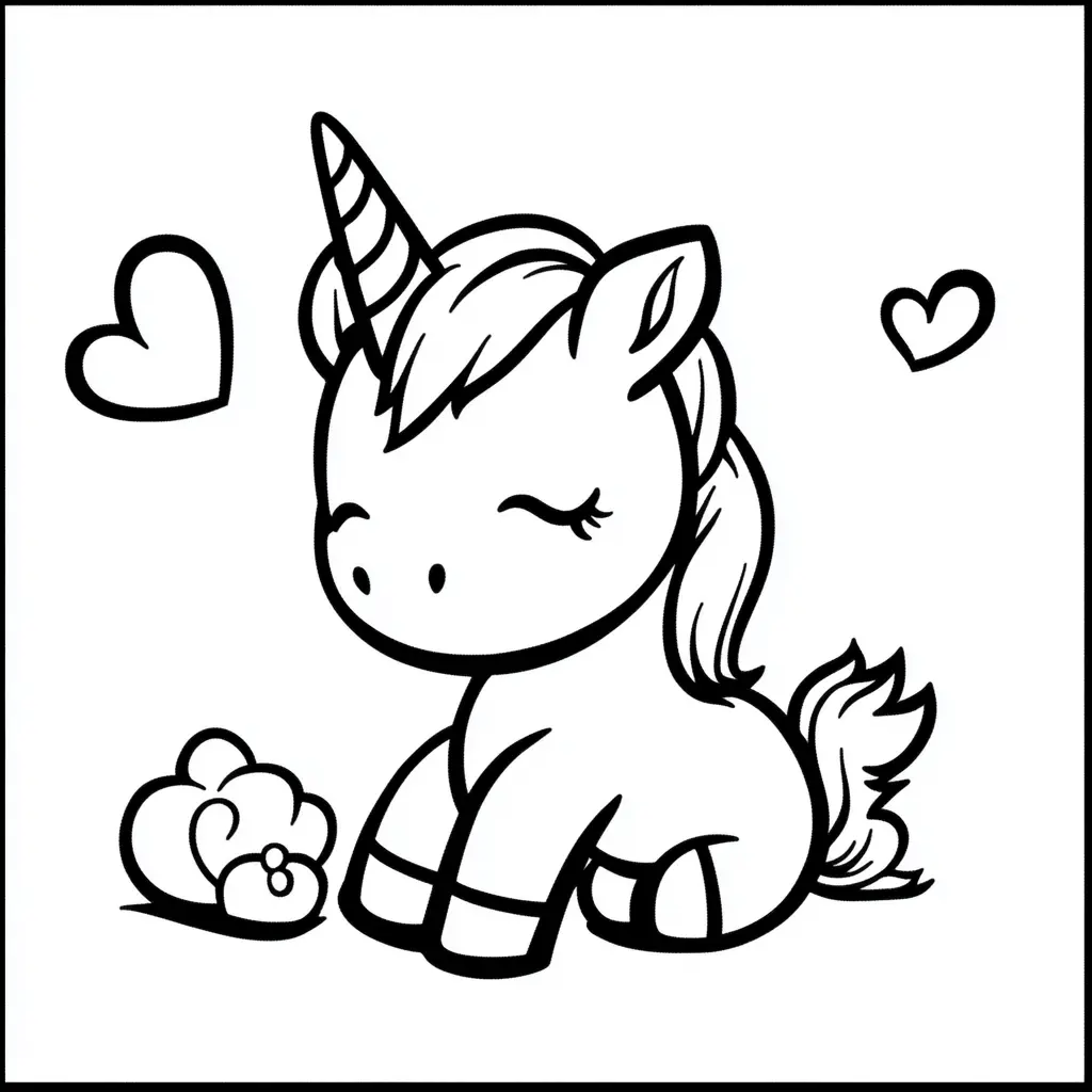 Dibujos de unicornios para colorear | BEBÉ UNICORNIO SOÑANDO
