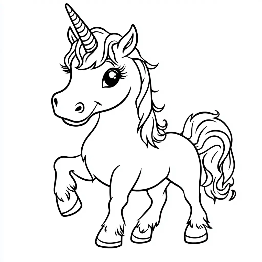 Dibujos de unicornios para colorear | UNICORNIO SONRIENTE