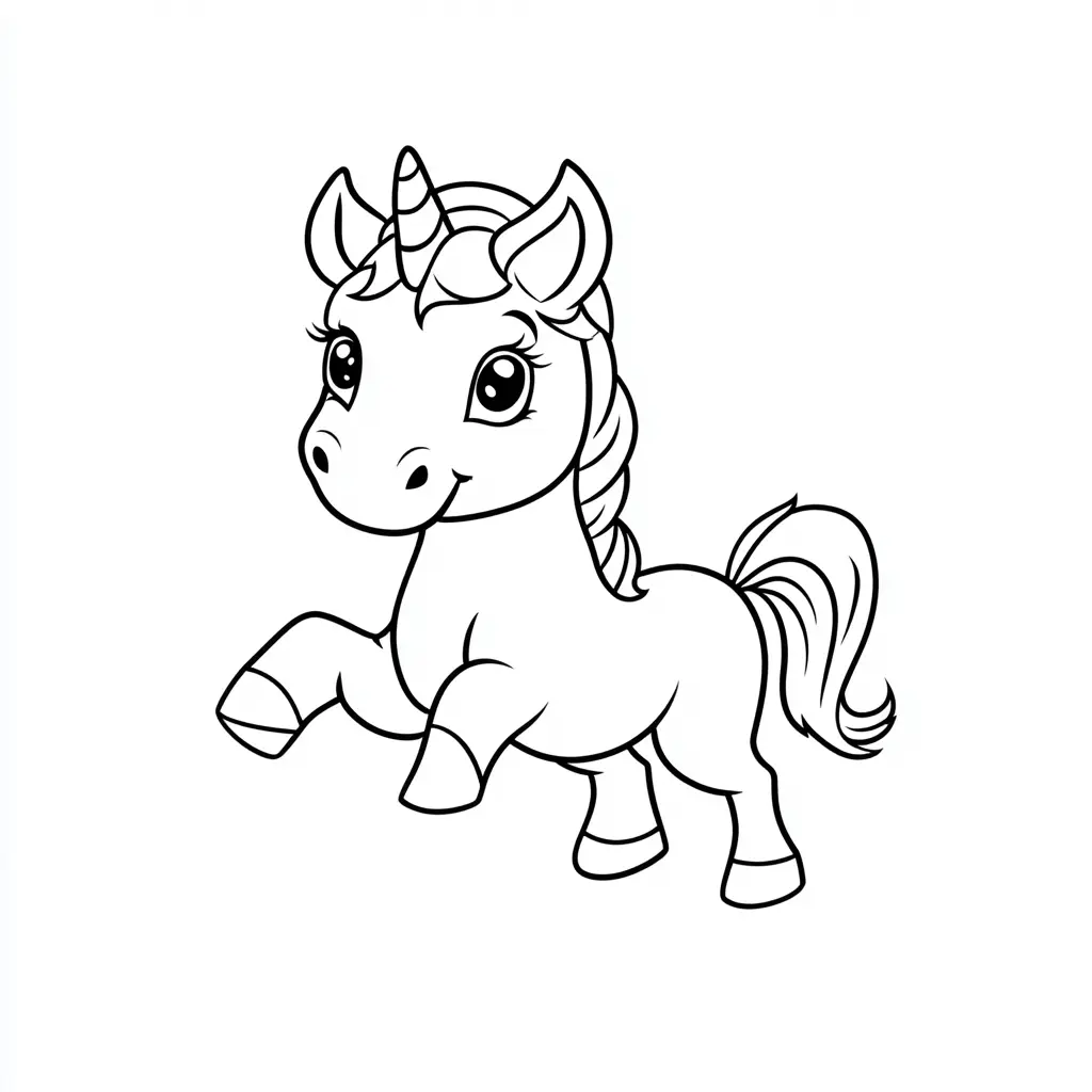 Dibujos de unicornios para colorear | PEQUEÑO UNICORNIO TRAVIESO