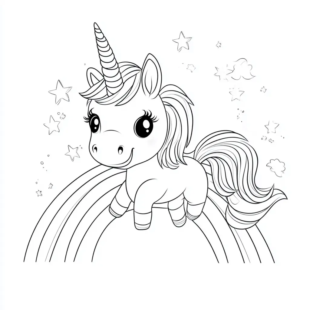 Dibujos de unicornios para colorear | EL UNICORNIO DEL ARCOIRIS