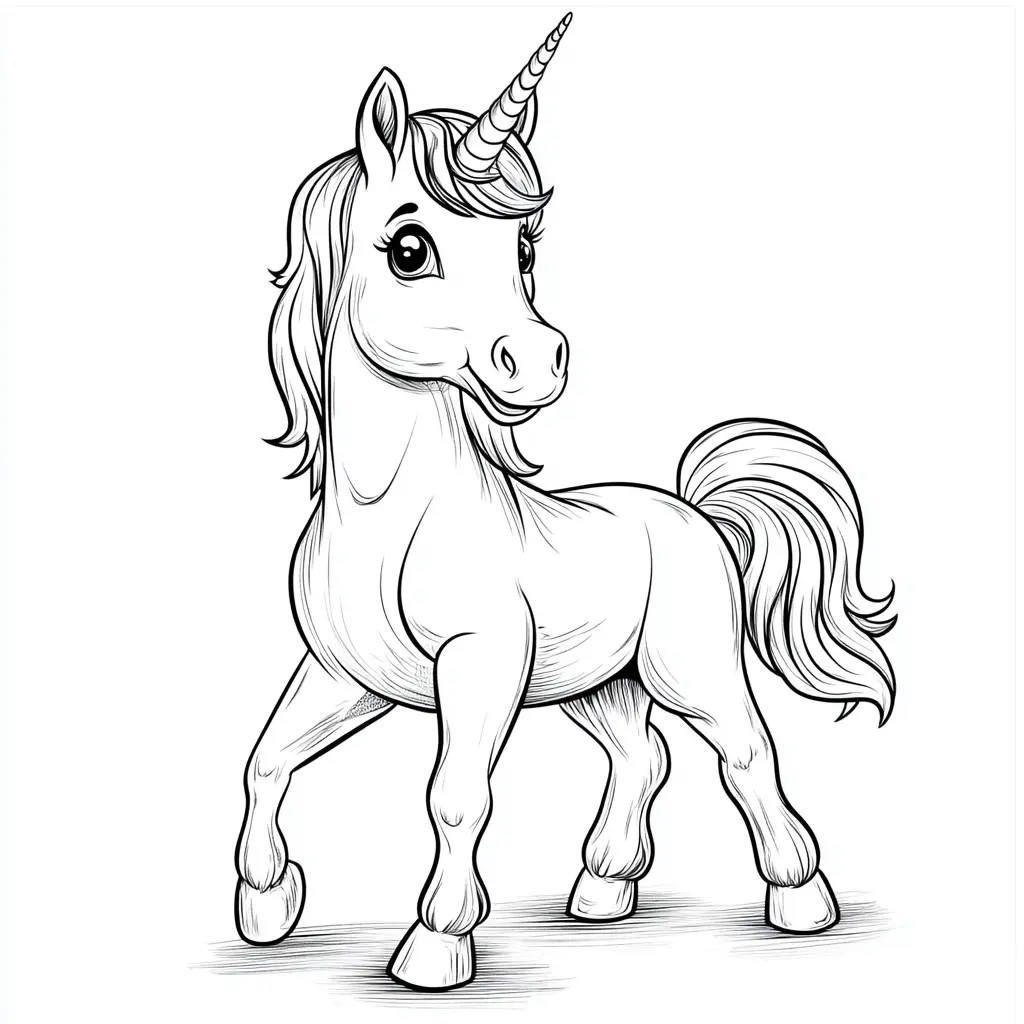 Dibujos de unicornios para colorear | UNICORNIO ELEGANTE