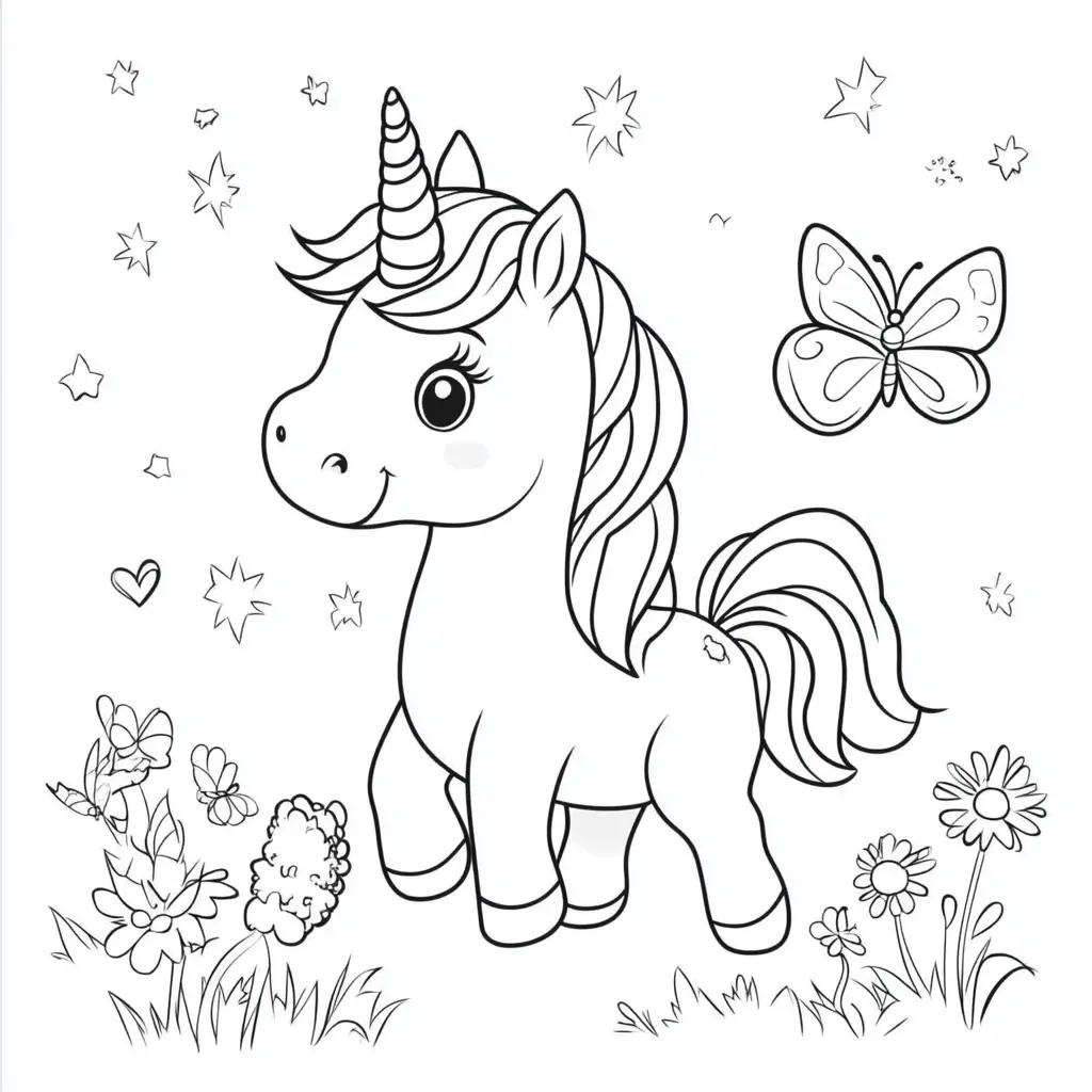 Dibujos de unicornios para colorear | EL UNICORNIO Y LA NATURALEZA