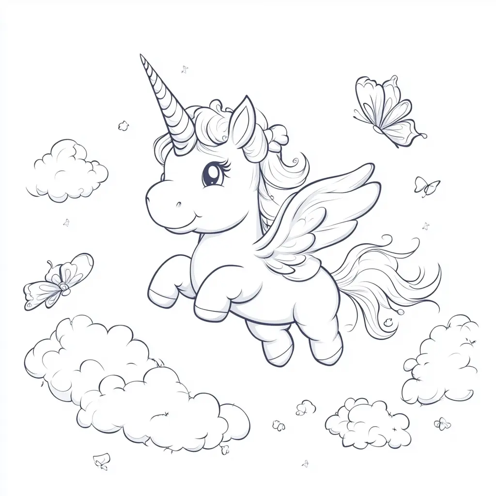 Dibujos de unicornios para colorear | EL UNICORNIO QUE SUBIÓ A LA NUBE