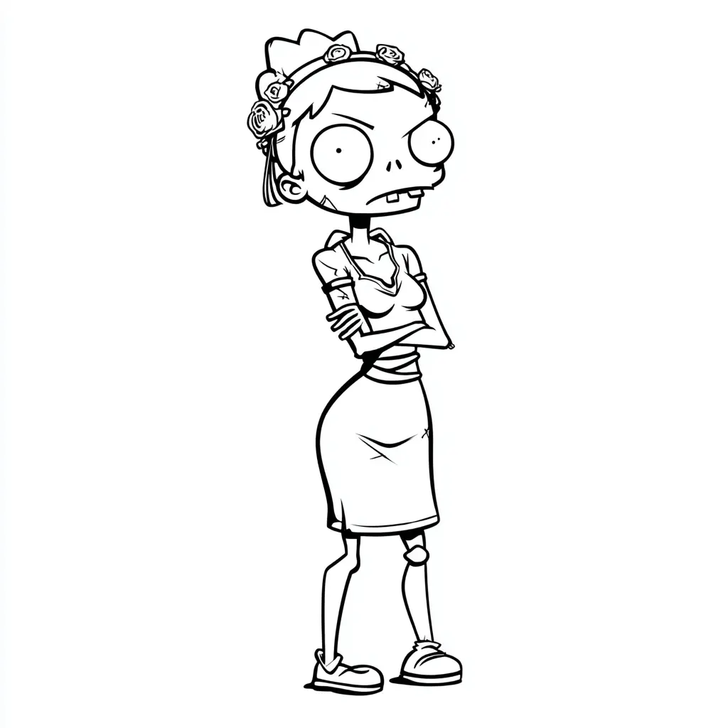 Dibujos de Halloween para colorear | ZOMBI DISGUSTADA Dibujos de Halloween para colorear | ZOMBI DISGUSTADA