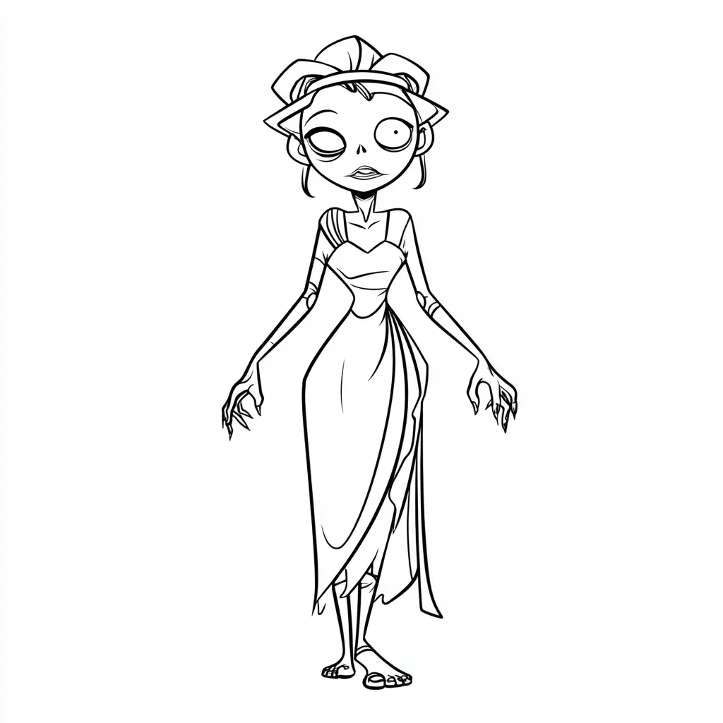 Dibujos de Halloween para colorear | ZOMBI ELEGANTE Dibujos de Halloween para colorear | ZOMBI ELEGANTE