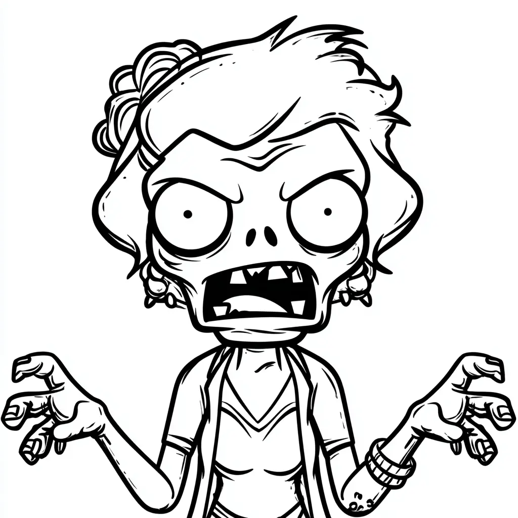 Dibujos de Halloween para colorear | ZOMBI TERRORÍFICA Dibujos de Halloween para colorear | ZOMBI TERRORÍFICA