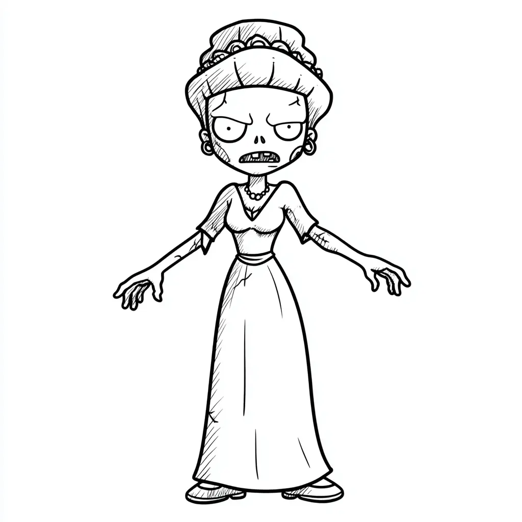 Dibujos de Halloween para colorear | ZOMBI MALVADA Dibujos de Halloween para colorear | ZOMBI MALVADA