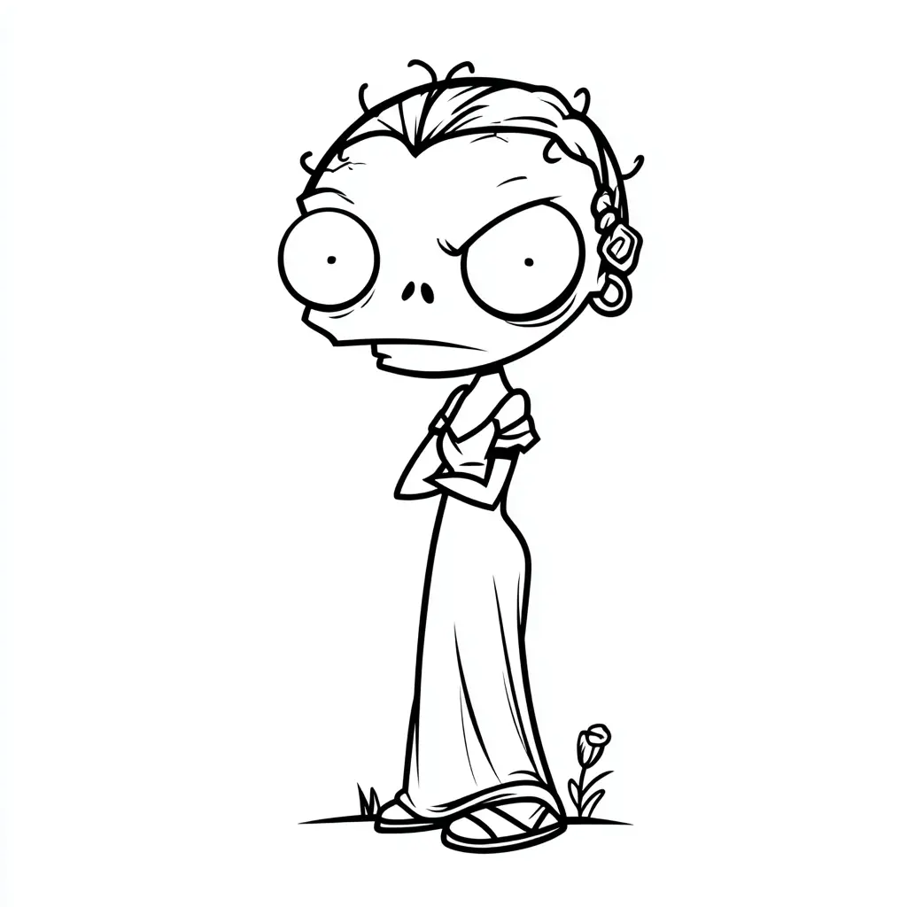 Dibujos de Halloween para colorear | ZOMBI ENOJADA Dibujos de Halloween para colorear | ZOMBI ENOJADA