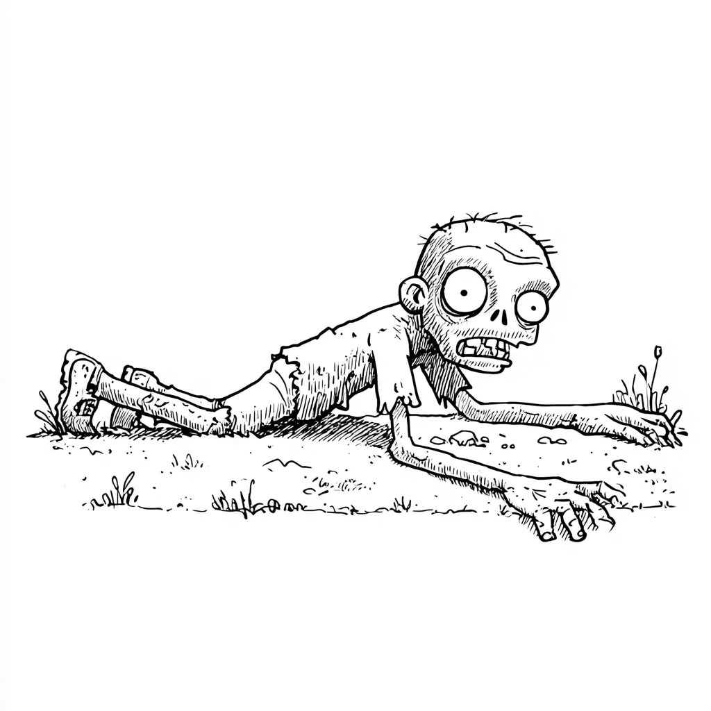 Dibujos de Halloween para colorear | ZOMBI ARRASTRÁNDOSE Dibujos de Halloween para colorear | ZOMBI ARRASTRÁNDOSE