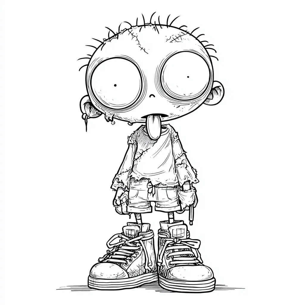 Dibujos de Halloween para colorear | ZOMBI DE OJOS GRANDES Dibujos de Halloween para colorear | ZOMBI DE OJOS GRANDES