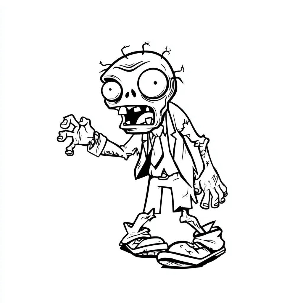 Dibujos de Halloween para colorear | ZOMBI CON CORBATA Dibujos de Halloween para colorear | ZOMBI CON CORBATA