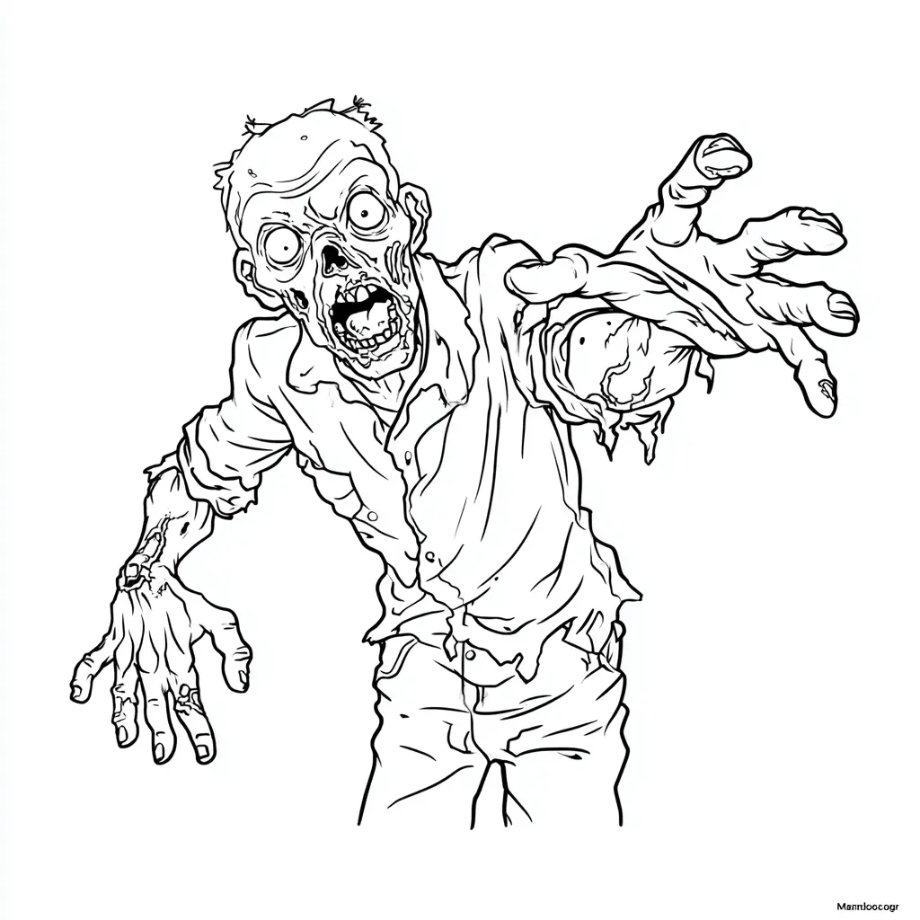 Dibujos de Halloween para colorear | ZOMBI MALIGNO Dibujos de Halloween para colorear | ZOMBI MALIGNO