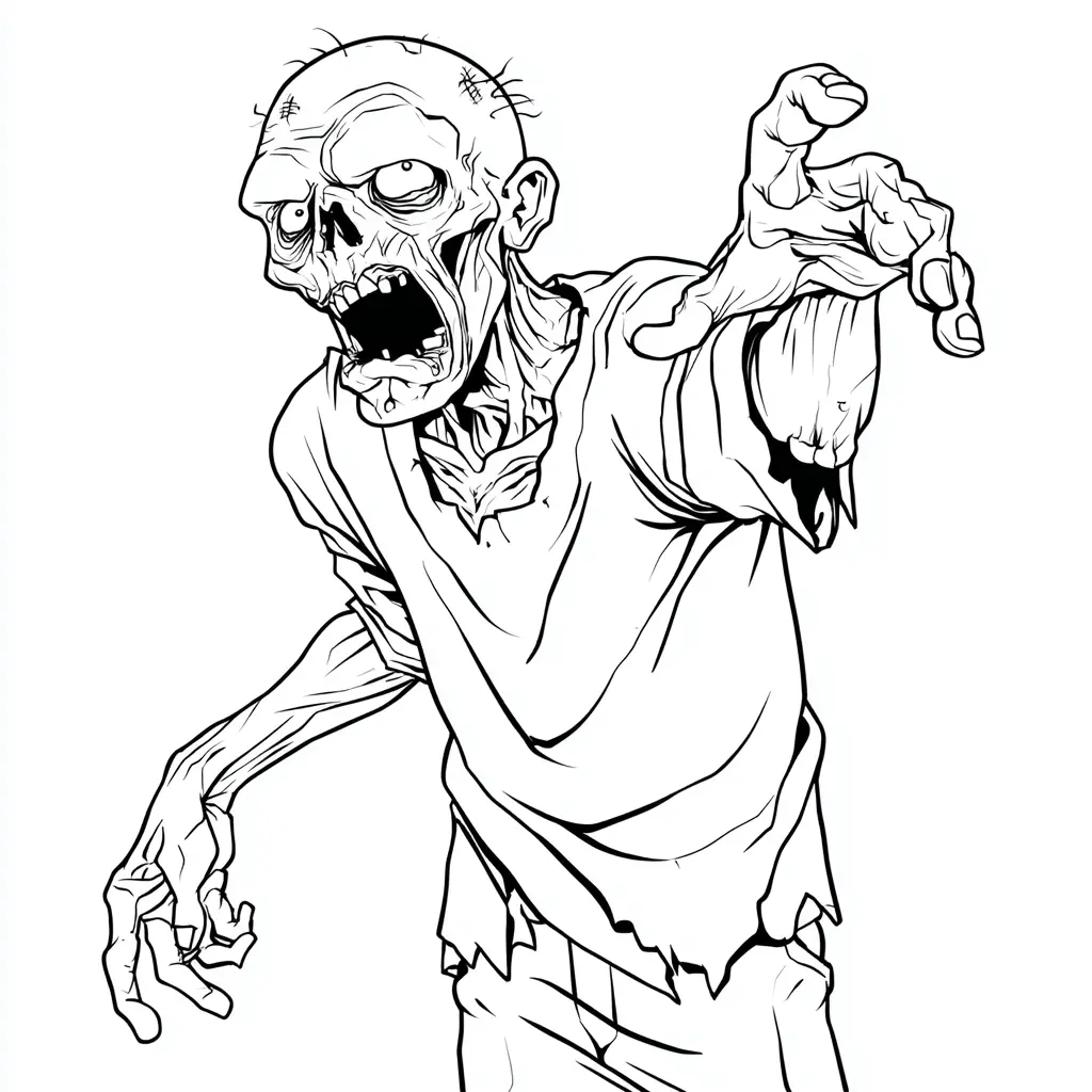 Dibujos de Halloween para colorear | ZOMBI EN CAMISETA Dibujos de Halloween para colorear | ZOMBI EN CAMISETA