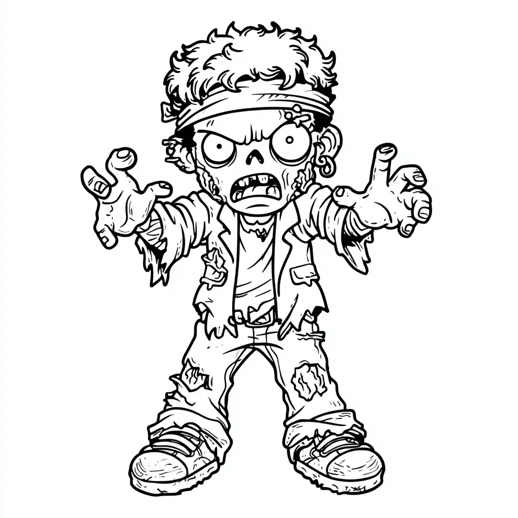 Dibujos de Halloween para colorear | ZOMBI ENFADADO Dibujos de Halloween para colorear | ZOMBI ENFADADO