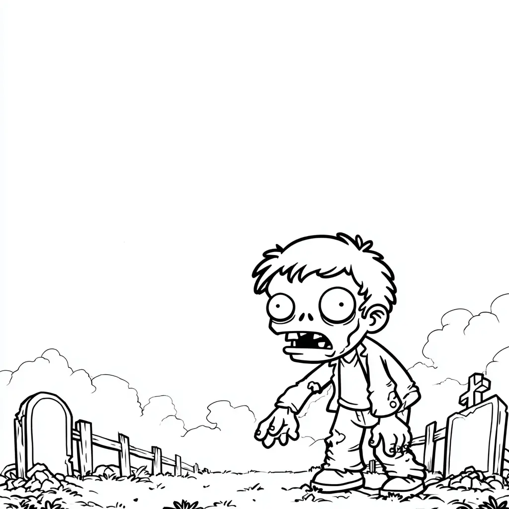 Dibujos de Halloween para colorear | ZOMBI DEL CEMENTERIO Dibujos de Halloween para colorear | ZOMBI DEL CEMENTERIO
