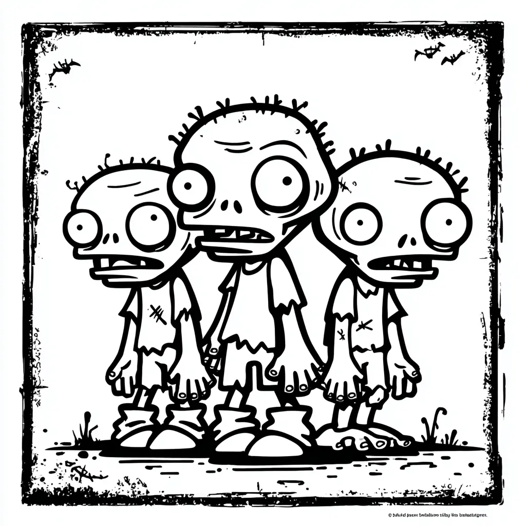 Dibujos de Halloween para colorear | TRIO DE ZOMBIS Dibujos de Halloween para colorear | TRIO DE ZOMBIS