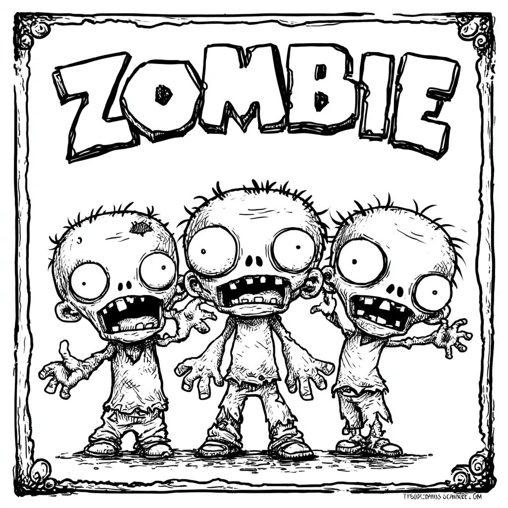 Dibujos de Halloween para colorear | CARTEL DE ZOMBIS Dibujos de Halloween para colorear | CARTEL DE ZOMBIS