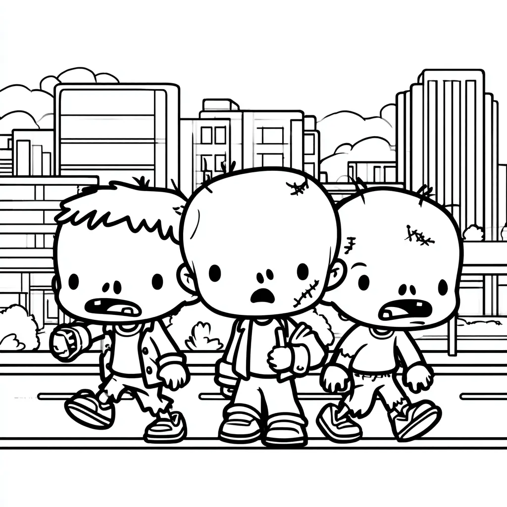 Dibujos de Halloween para colorear | ZOMBIS CHIQUITINES Dibujos de Halloween para colorear | ZOMBIS CHIQUITINES