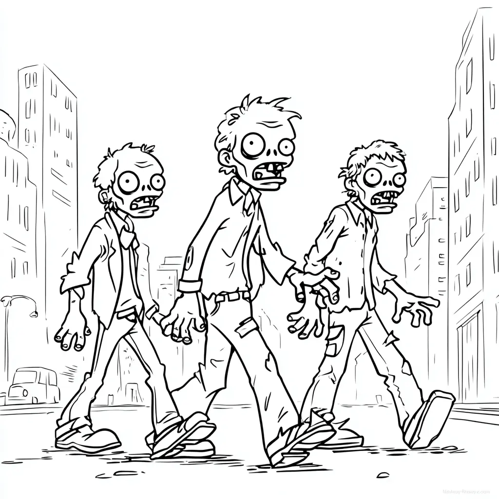 Dibujos de Halloween para colorear | ZOMBIS CAMINANDO Dibujos de Halloween para colorear | ZOMBIS CAMINANDO