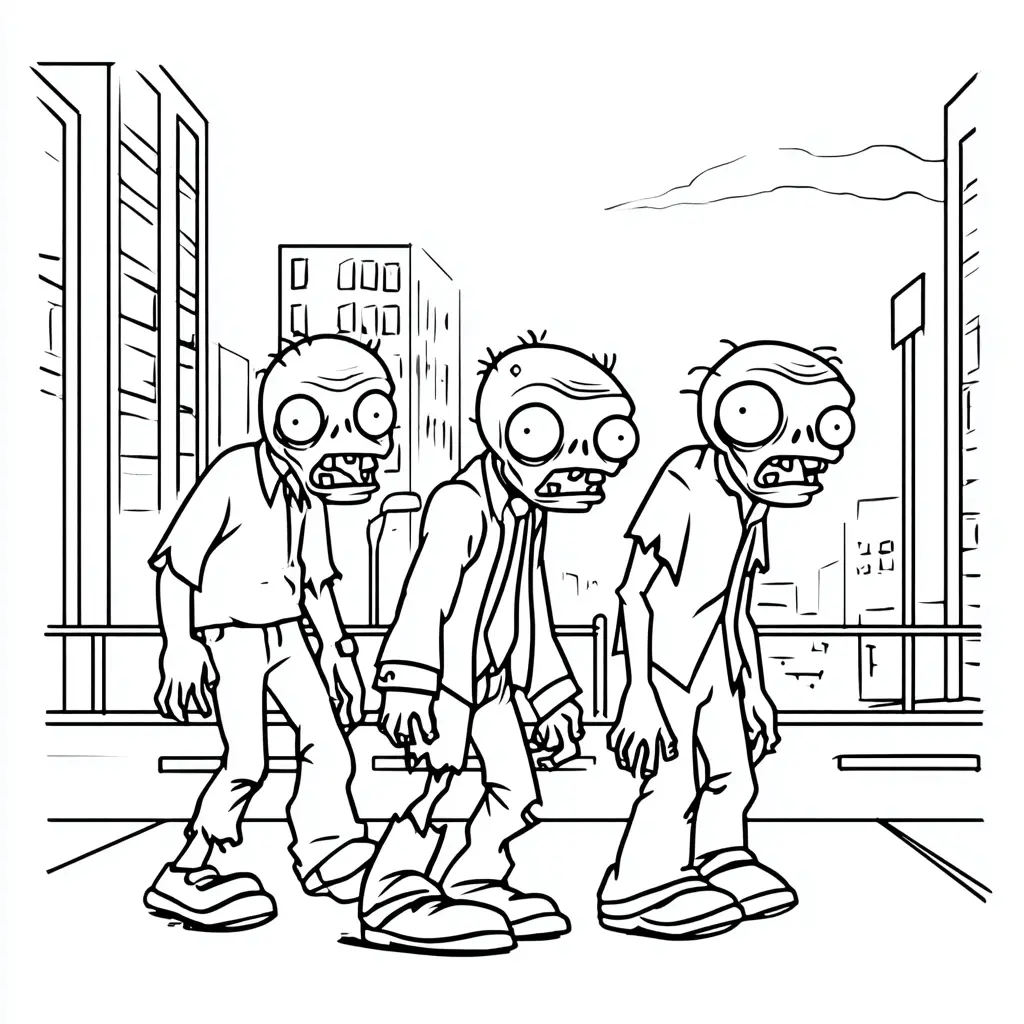 Dibujos de Halloween para colorear | ZOMBIS DE CIUDAD Dibujos de Halloween para colorear | ZOMBIS DE CIUDAD