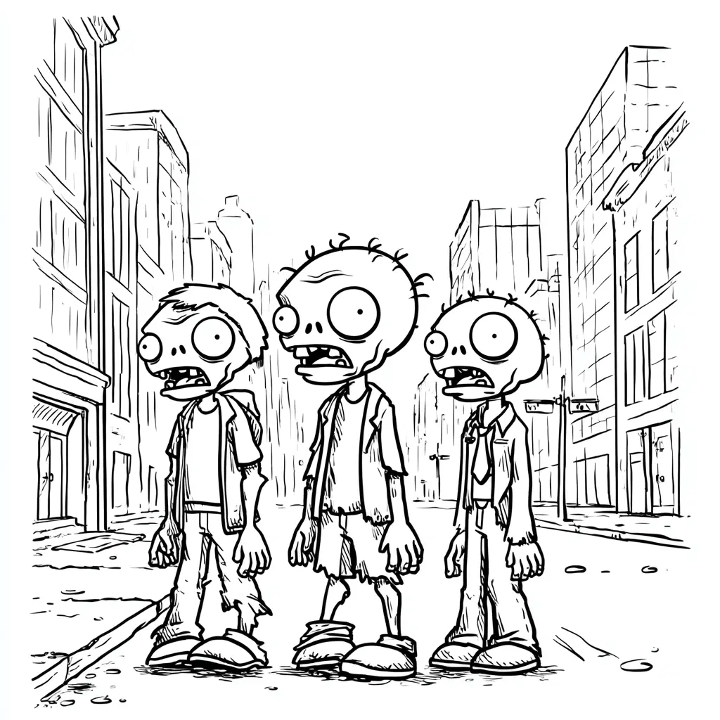 Dibujos de Halloween para colorear | ZOMBIS EN LA CALLE Dibujos de Halloween para colorear | ZOMBIS EN LA CALLE