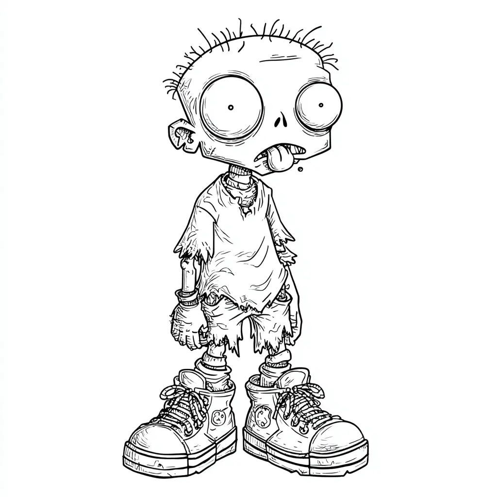 Dibujos de Halloween para colorear | ZOMBI CON HARAPOS Dibujos de Halloween para colorear | ZOMBI CON HARAPOS