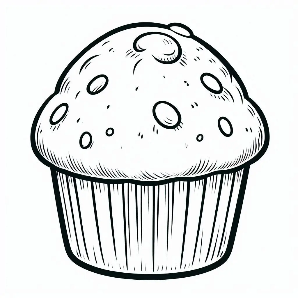 Dibujos de postres y dulces para colorear | CUPCAKE DE CHOCOLATE