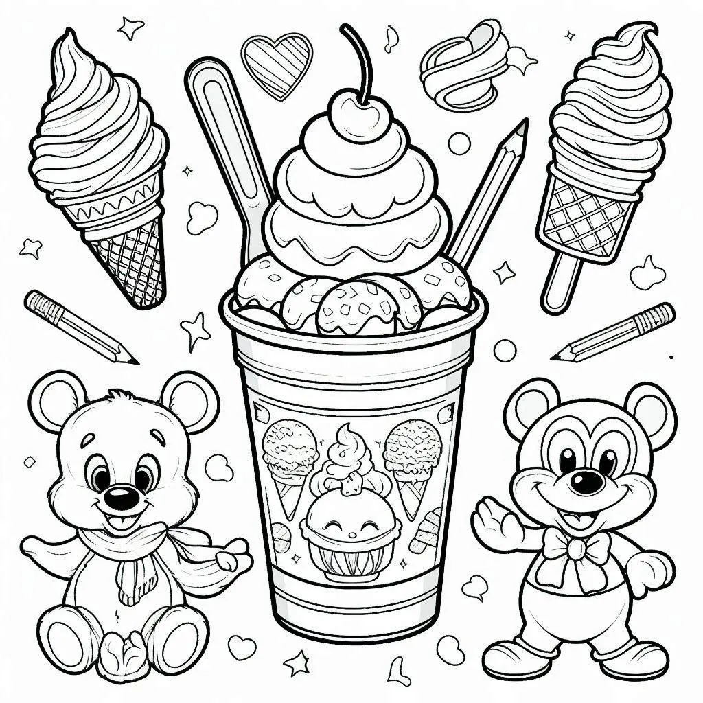 Dibujos de postres y dulces para colorear | OSITOS Y HELADOS