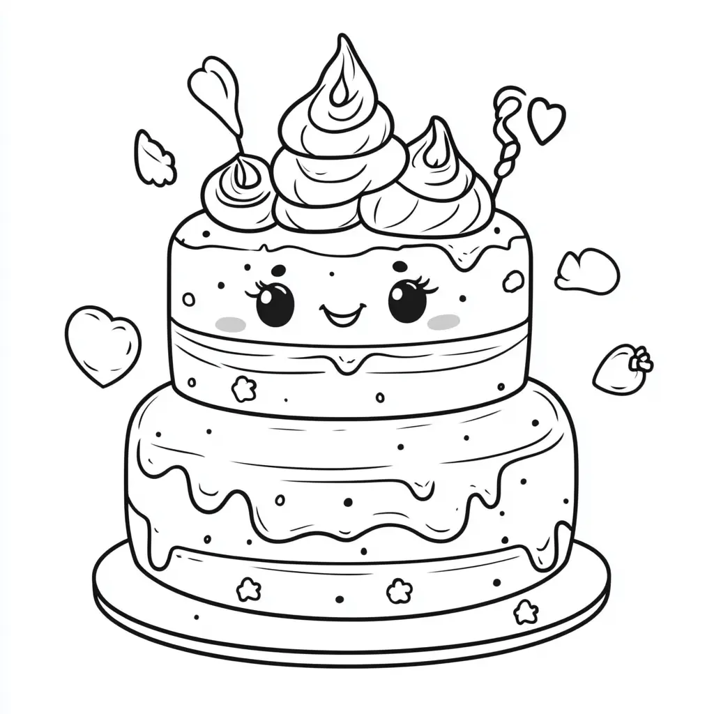 Dibujos de postres y dulces para colorear | TARTA FÁCIL