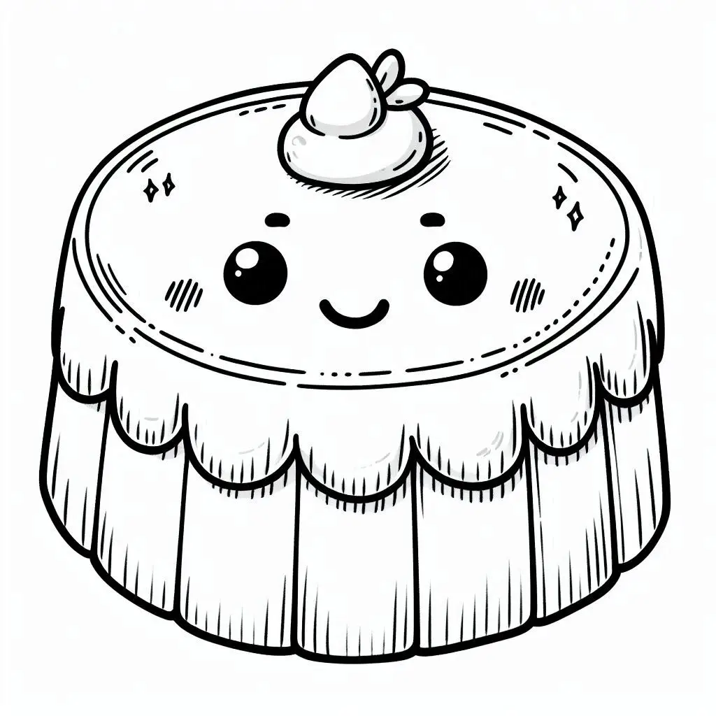 Dibujos de postres y dulces para colorear | TARTA CON SONRISA