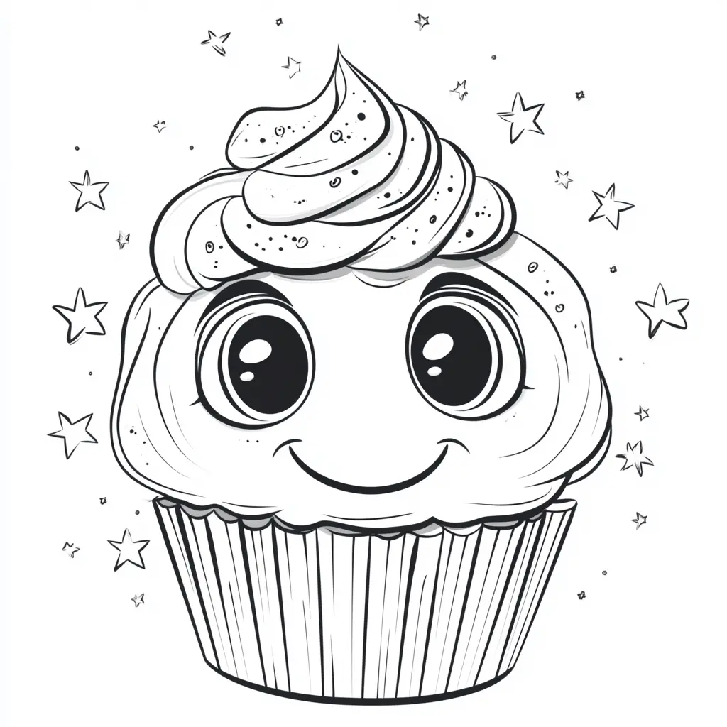 Dibujos de postres y dulces para colorear | EL CUPCAKE DE LAS ESTRELLAS